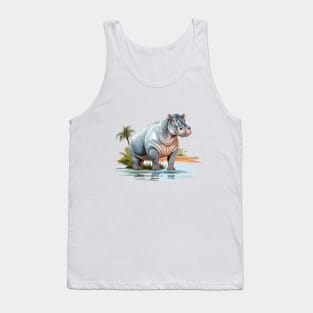 River Hippopotamus Tank Top